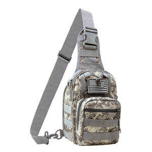 AYPPRO Unisex multifuncional camuflaje táctico mochila de día impermeable al aire libre asalto Molle Ranger <span class=keywords><strong>Sling</strong></span> Bag con parche - Product Image 5