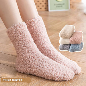 Calzini da lettura invernali invernali invernali 2024 OEM in morbido filato di <span class=keywords><strong>lana</strong></span> Sherpa in tinta unita Super spesso lunghezza regalo perfetto - Product Image 1