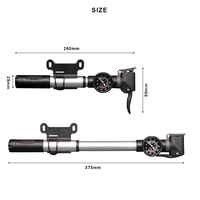 Pompe à baromètre manuelle pour vélo de route RIDERACE, mini, durable, pratique, ultra-légère, gonfleur de pneus de vélo avec manomètre