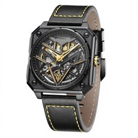 Montre mécanique automatique de luxe pour homme, personnalisable avec logo OEM, boîtier en silicone ajouré, résistance à l'eau 5 ATM