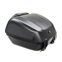 Boîte de rangement supérieure universelle en cuir rigide pour moto personnalisée avec porte-bagages