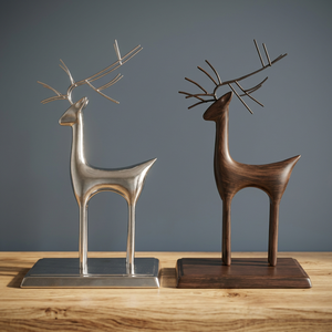 Decoración Navideña de Metal con Forma de Ciervo, Soporte para Calcetines, Adorno de Reno de Hierro con Acabados en Negro y Plata para Exhibición Navideña - Product Image 5
