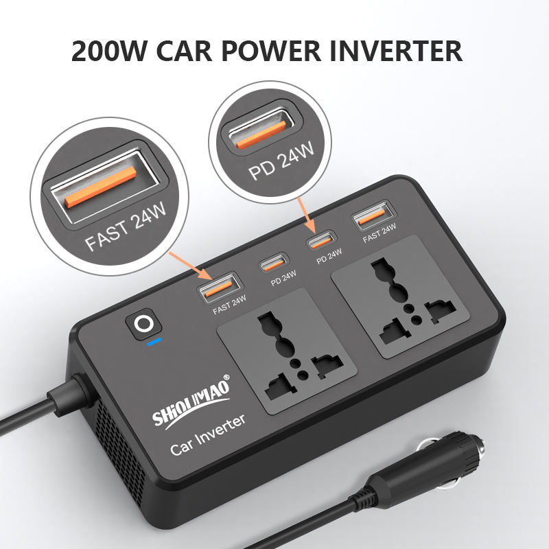 ORANGLES SHiOUMAO Professional Manufacturing Car Usb Adapter Car Inverter 12V 220V Notebook Mobile Charger Car Power Inverter - detailed closeup view - illustrating benefits - Image 3 of 6 | created for all | Shop SHiOUMAO Professional Manufacturing Car Usb Adapter Car Inverter 12V 220V Notebook Mobile Charger Car Power Inverter North Carolina | Free Shipping ORANGLES