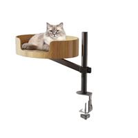 Hamac de bureau PAIPET pour chat, lit pour chat en bois avec fixation par pince en C, transat suspendu pour chat pour bureau, vente en gros personnalisée