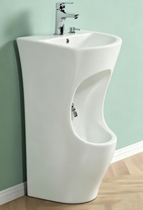 Lavabo autoportant à double niveau <span class=keywords><strong>en</strong></span> acrylique et pierre artificielle pour ablutions musulmanes, avec drainage rapide, couleur personnalisable pour la maison et la mosquée - Product Image 2