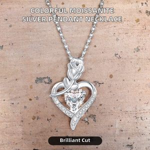 Collar con Colgante Atrapasueños de Plata de Ley 925 con Moissanita de Colores ZC-XGP68, Clásico, Lujoso y Moderno para Mujer, Ideal para Bodas y Compromisos - Product Image 2