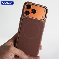 Étui de téléphone magnétique antichoc VAWI B430 avec panneau arrière tissé pour iPhone 17 Pro Max – Coque tendance