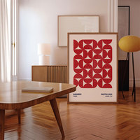 Lot de 3 affiches géométriques Bauhaus HAOWAI, Trio d'art mural abstrait, Affiches murales décoratives pour chambre, Affiches bohèmes