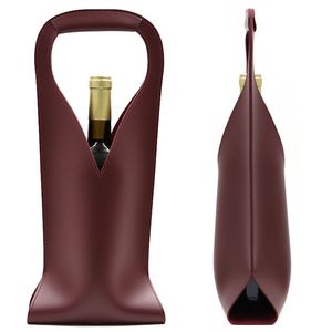 Bolsa de Transporte para Vino de Cuero PU Premium, Bolsa para una Sola Botella de Vino, Porta Vino para Viajes y Regalos - Product Image 1