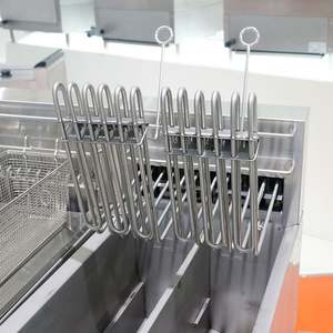 Friteuse électrique numérique commerciale en acier inoxydable avec système de filtration à réservoir unique, capacité d'huile de 17-20L, 2 paniers - Product Image 4