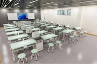 Table de laboratoire moderne en aluminium et résine phénolique pour étudiants, idéale pour les laboratoires de chimie, de biologie et de physique