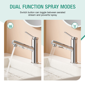 modern bathroom Modern 304 SS Single Handle Pull <b>Down</b> Pull Out Faucet Household - Product Image 3