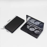 Étui à fard à paupières 3 trous Classic Empty Matt Black cover noir emballage plastique palette d'ombres à paupières personnalisée avec miroir