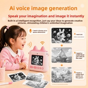 กล้อง AI สำหรับเด็ก หน้าจอ 2.0 นิ้ว ตัวกล้องทำจากพลาสติก พร้อมฟิลเตอร์และฟังก์ชั่นแปลงภาพเป็นภาพวาด สำหรับเด็กอายุ 3-6 ปี - Product Image 3