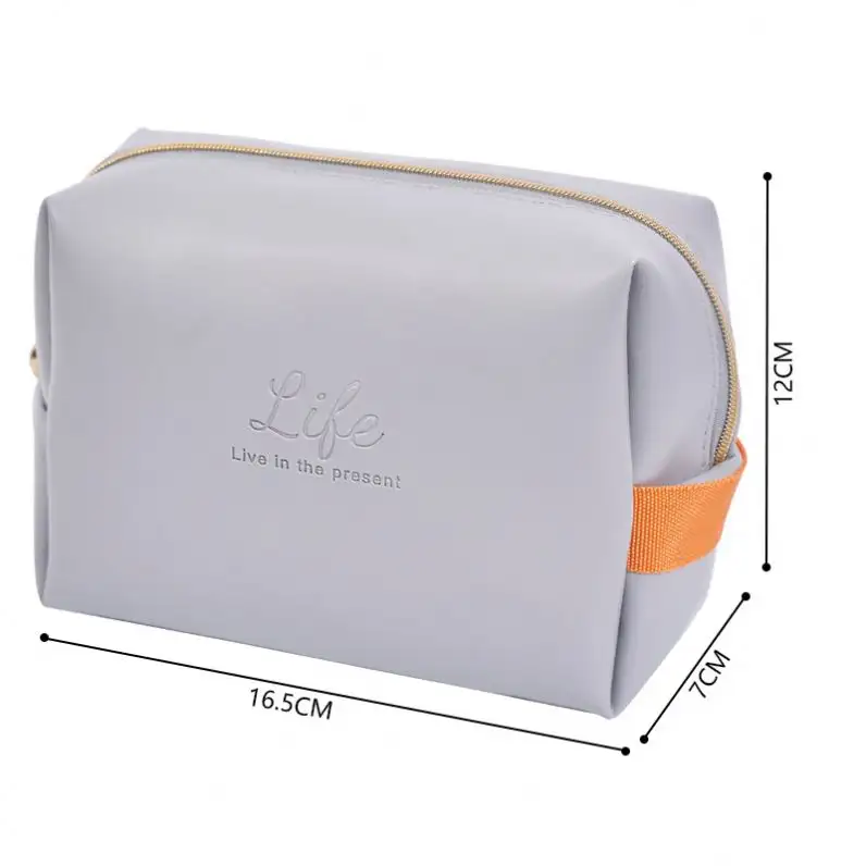 Promotional Women Travel Gift Storage Customize Makeup Faux Recycled Pu Leather Cosmetic Bag