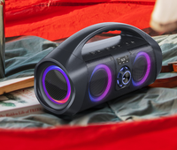 Altavoz Portátil Inalámbrico Bluetooth para Exteriores, Resistente al Agua, Super F9 Bass, con Luz Colorida y Pantalla LED Digital