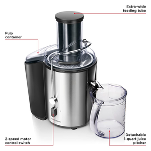 Extractor de Jugos de Alta Velocidad y Potencia para el Hogar, Electrodoméstico de Cocina con Boca Ancha para Frutas y Verduras, Capacidad de 380 ml - Product Image 2