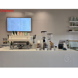 Comptoir de bar LED blanc pour salon de thé et café, taille personnalisée, mobilier de bar en surface solide Corian - Product Image 4