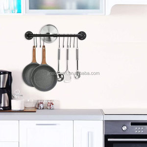 심플 주방 수납 선반 싱글 바 행잉 랙 드릴링 및 설치식 철제 주방용품 벽걸이형 주방 랙 - Product Image 2