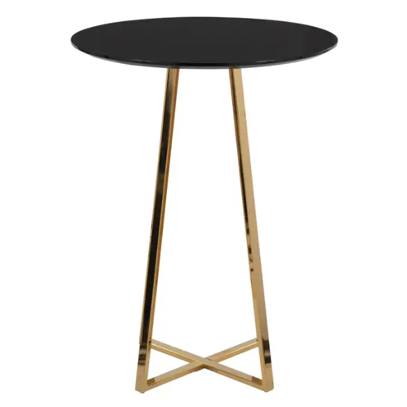 Moderne Eleganz Design Gold Metallbasis schwarz MDF-Spitze Tisch hohe Platte Cocktail-Tisch