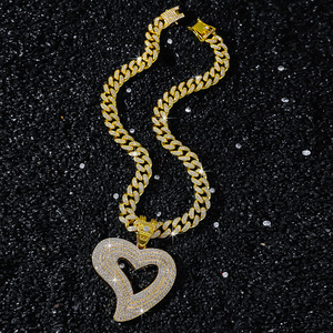 Nuevo Collar Personalizado Estilo Hiphop 2026 con Colgante de Corazón, Cadena Cubana de Aleación, Collar para Hombre, Joyería de Moda al por Mayor - Product Image 4