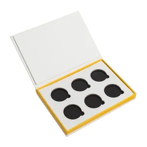 最新6盘纸眼影化妆私人标签紧凑型腮红调色板，带磁性封口