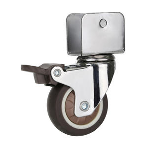 Rodas giratórias pequenas de 2 polegadas, rodas giratórias resistentes, travamento duplo e sem ruído, rodas em formato de u, rodas com placa giratória - Product Image 1