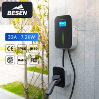 Distributeur BESEN Station de recharge rapide pour véhicule électrique 32A 7kW Wallbox chargeur de voiture domestique