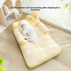 가을 겨울 시원한 강아지 침대, 큰 눈의 귀여운 아이스 빈 패턴, 모든 계절용 고양이 침대, 애완동물 등받이 강아지 쿠션 - Product Image 5
