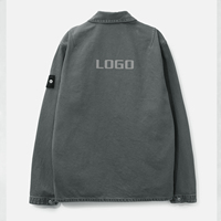 Chemise en jean 100 % coton à manches longues pour homme, imprimée, boutonnée, légère, avec poche, style décontracté et tendance