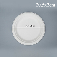 Assiettes en papier jetables biodégradables de qualité alimentaire blanches, extra larges et épaisses pour le barbecue, la viande grillée, les gâteaux, les biscuits, 20,5 cm