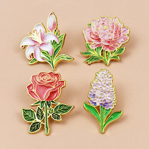 Rozen Tulpen Glitter Reversspeld Zacht Hard Email Pinnen Mooie Cartoon Meisje Rose Custom Emaille Pin Voor Het Versieren Van Meisjes Kleding - Product Image 5