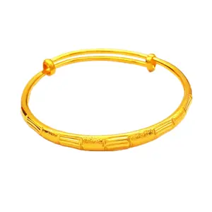 Steel Stamped Brass Gold Plated Ladies Push Pull Bracelets Vietnam Sand Gold Jewelry Fashion Accessories