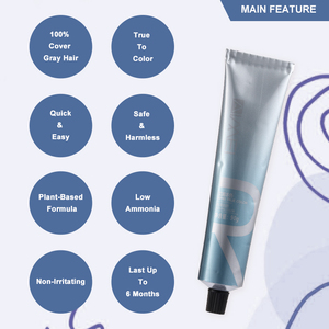 Bán buôn dịch vụ OEM nhãn hiệu riêng Hot Bán Nâu thấp Amoniac thời trang màu tóc Thuốc nhuộm tóc chuyên nghiệp Bìa màu xám tóc - Product Image 2