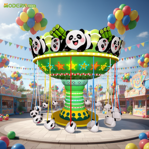 Manège à thème panda, chaise volante intérieure/extérieure, attraction de parc d'attractions pour enfants, idéal pour les centres commerciaux - Product Image 1