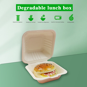 Paper Food Container Food Eco Packaging Biodegradable Disposable Bagasse Paper Takeout Food Container Lunch Box
