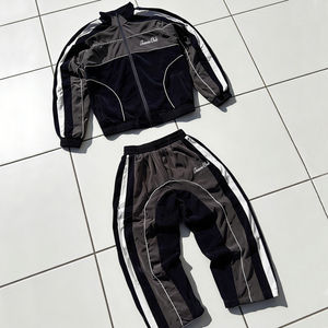 Ensemble <span class=keywords><strong>de</strong></span> survêtement en molleton 100% coton pour homme, <span class=keywords><strong>tenue</strong></span> décontractée d'été surdimensionnée avec fermeture éclair, streetwear <span class=keywords><strong>de</strong></span> <span class=keywords><strong>course</strong></span> - Product Image 4