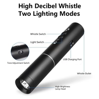 Sifflet électronique rechargeable en alliage d'aluminium avec lampe torche solaire LED, indice IP54, portée du faisceau pour l'entraînement des animaux de compagnie en milieu sauvage