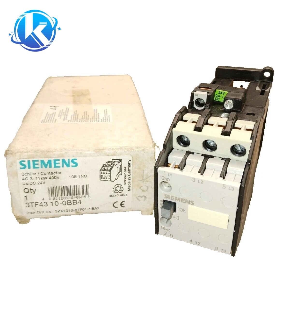 NEW ORIGINAL <strong>CONTACTOR</strong> 24 VDC COIL 15 HP 480 VAC 30 <strong>AMP</strong> 3TF43 <strong>10</strong>-0BB4 LOC#S101