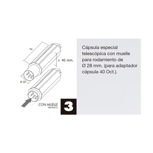 Capsula per otturatore telescopico senza perno per albero da 40 mm. - Product Image 2