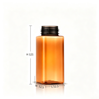 Flacon pompe carré en PET de 200 ml, ambre transparent, pour savon moussant, distributeur de savon pour les mains, nettoyant visage, mousse cosmétique