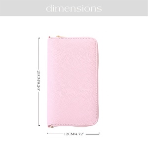 Hongbo Tốt Nhất Bán 9-Màu Sỏi Da A6 Ngân Sách Mỏng Zippy Ví Mới Tab Tiền Mặt Phong Bì Lỗi-Lá Nhẫn Chất Kết Dính Tiền - Product Image 3