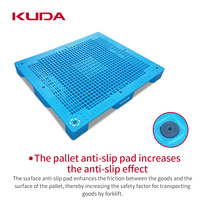 Palette en plastique industrielle KUDA 1411B-WGJJ, grande palette en plastique pour entrepôt, plateforme de transport de marchandises résistante à l'humidité, 1400x1100x140mm