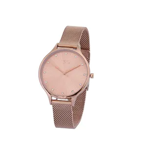 Miyota Tùy Chỉnh Màu Sắc Chi Phí Thấp Thiết Kế Mới Thép Không Gỉ Không Thấm Nước Rose Gold Vòng Hình Dạng Cổ Tay Thạch Anh Xem Cho Cô Gái