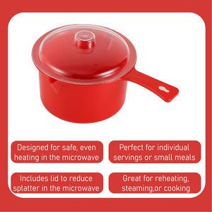 Pentola Multifunzione per Microonde, Contenitore Termico in Plastica PP a Prova di Perdite con Manico e Coperchio Ventilato - Product Image 3