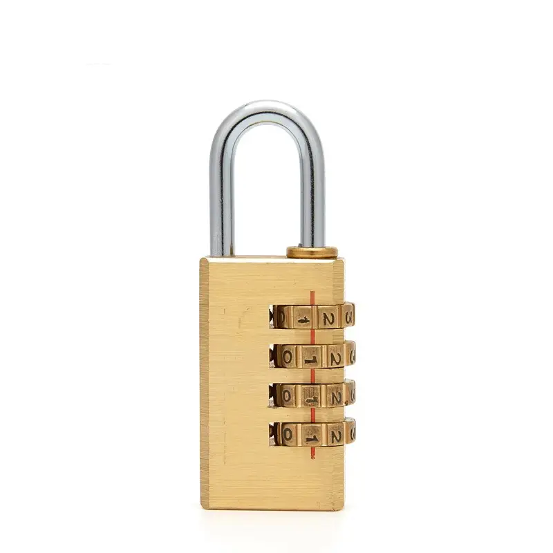 Candado para Equipaje Portatil Portable Resettable Safety Long Shackle Letter Number Luggage Brass Padlock Pad Lock