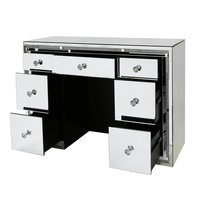 Commode à miroir en cristal moderne pour chambre à coucher, 7 tiroirs, coiffeuse avec miroir et tabouret