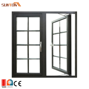 نوافذ ألومنيوم مخصصة للمنازل والفنادق والفيلات والبيوت على الطراز الفرنسي نوافذ بابية من الزجاج مع تصميم شواية - Product Image 6