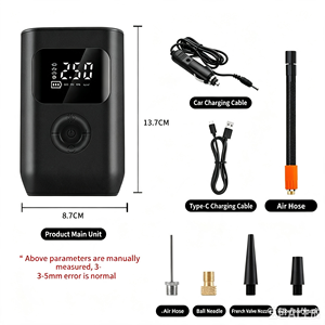 Tire Inflator with Gauge Compact Car <b>Air</b> <b>Pump</b> for Drivers, Portable Emergency Tire <b>Pump</b> for Roadside Emergencies - Product Image 6