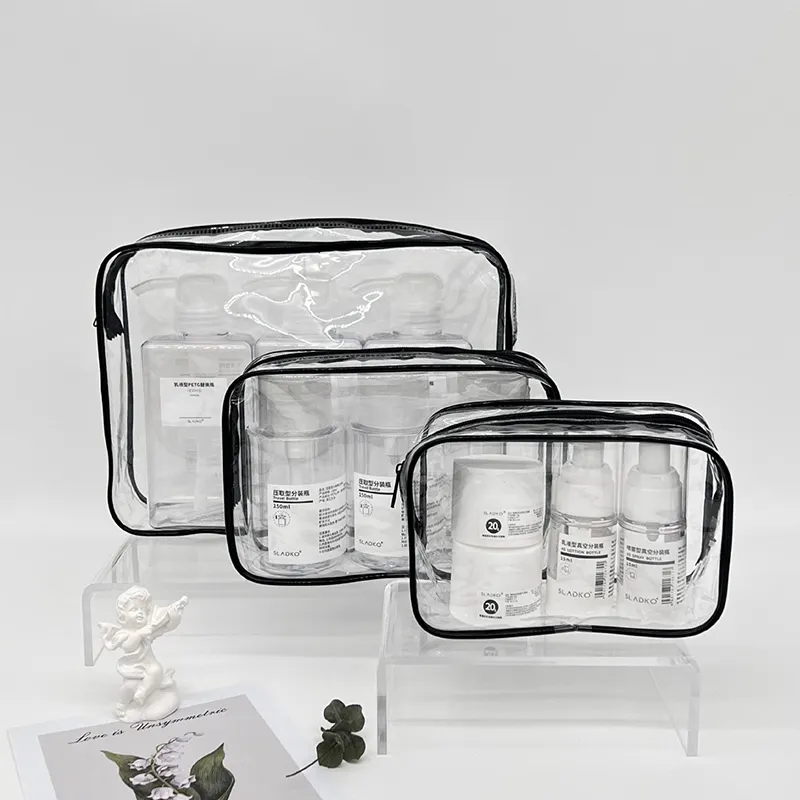 Wholesale new fashion muti color pvc clear makeup cosmetic bag